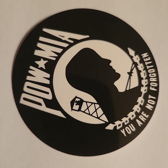 POW/MIA You Are Not Forgotten Motorcycle Helmet Bumper Sticker Decal Military - Picture 2 of 3